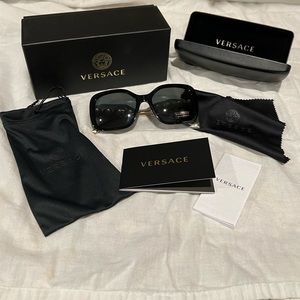 VERSACE VE4375 GB1/87 Black/Dark Grey Women Sunglasses